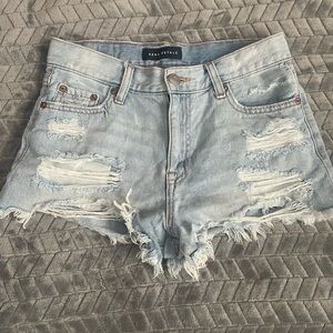 Aeropostale Light Wash Ripped Jean Shorts